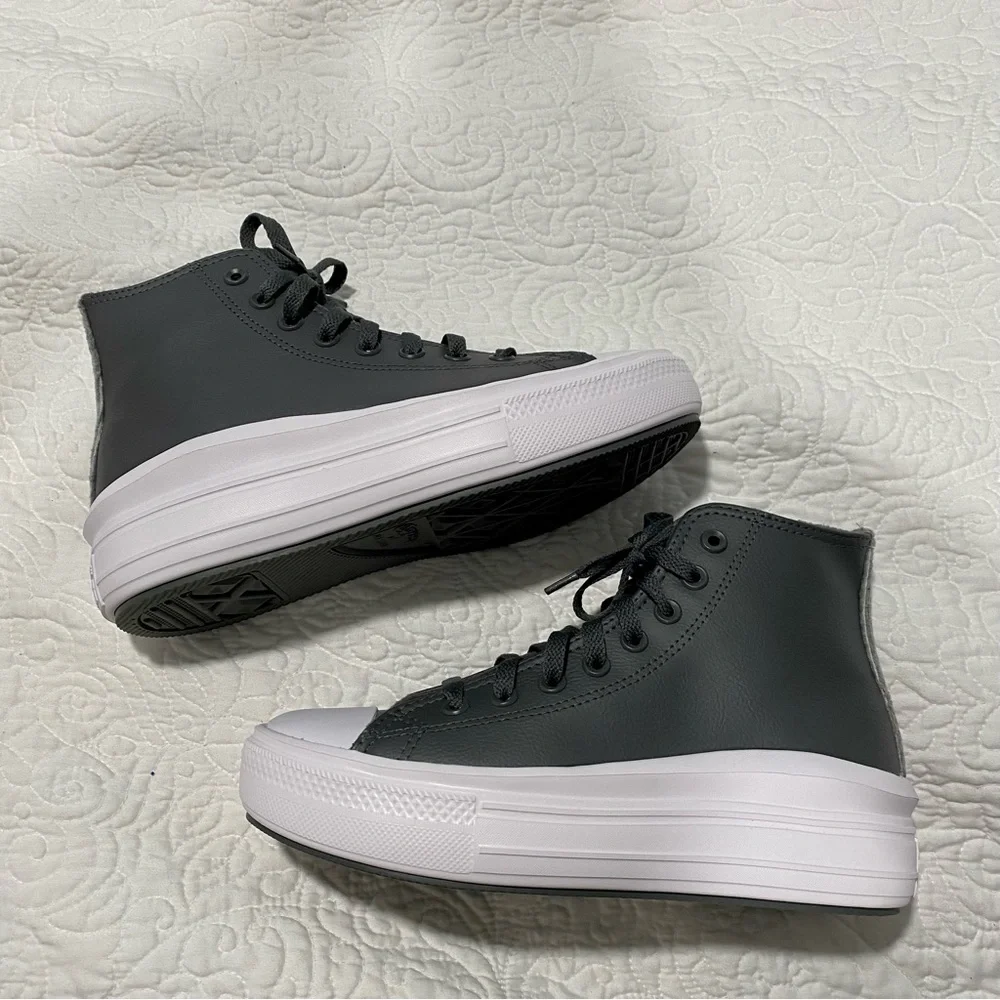 Converse Chuck Taylor All Star Move Cozy Utility Sneakers Iron Grey Platform - Picture 4 of 10